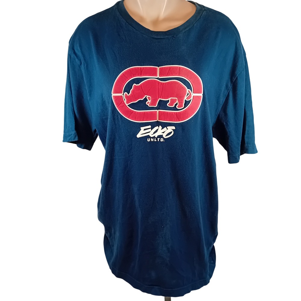Vintage Y2K Ecko UNLTD. Embroidered Graphic Tee Streetwear Skater Grunge XL READ